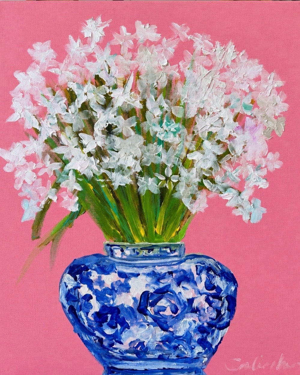 Paper Whites and Ming Vase by Carol Calicchio
